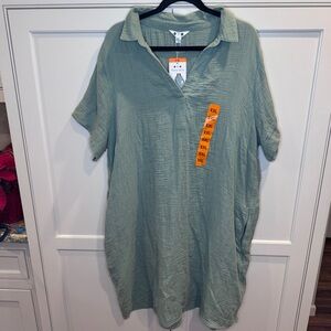 Source Unknown Green Midi Dress